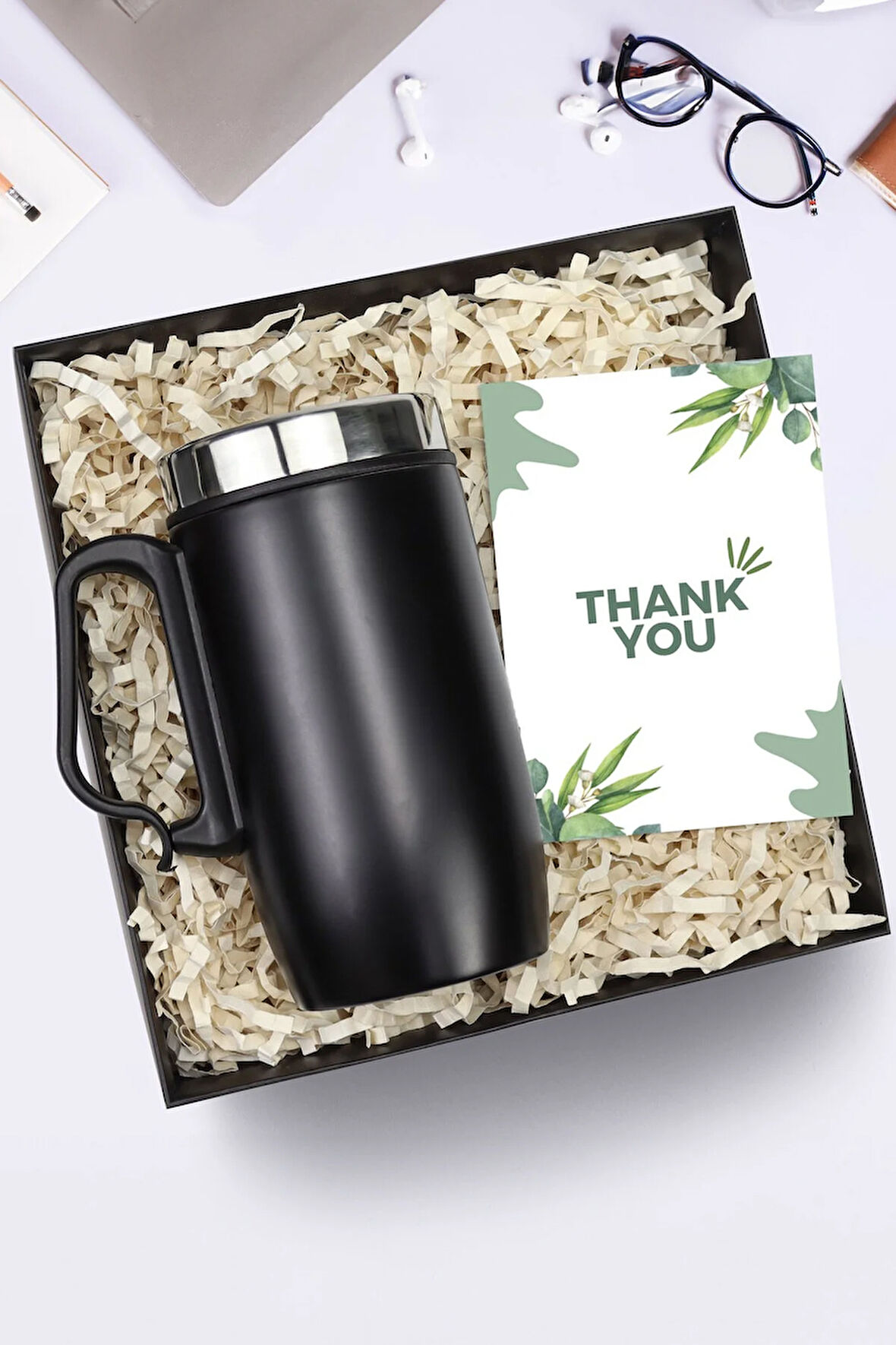 Özel Kutusunda Kulplu 280 ml Çelik Termos