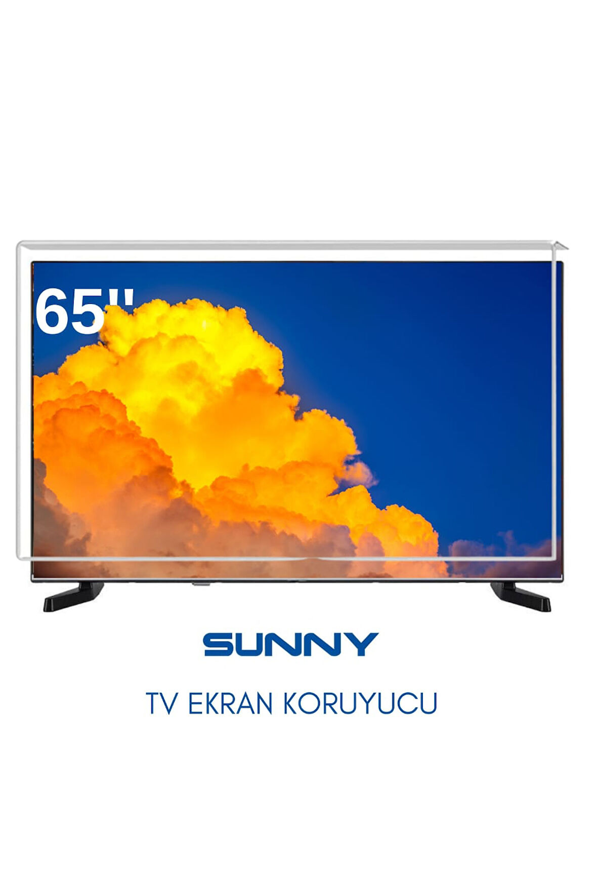 Technozi Sunny Uyumlu 65" inç 165 Ekran Tv Koruyucu Kırılmaz Paneli