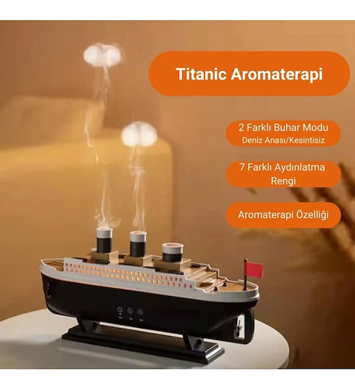 Titanic Gemi Modeli Aromaterapi Hava Nemlendirici