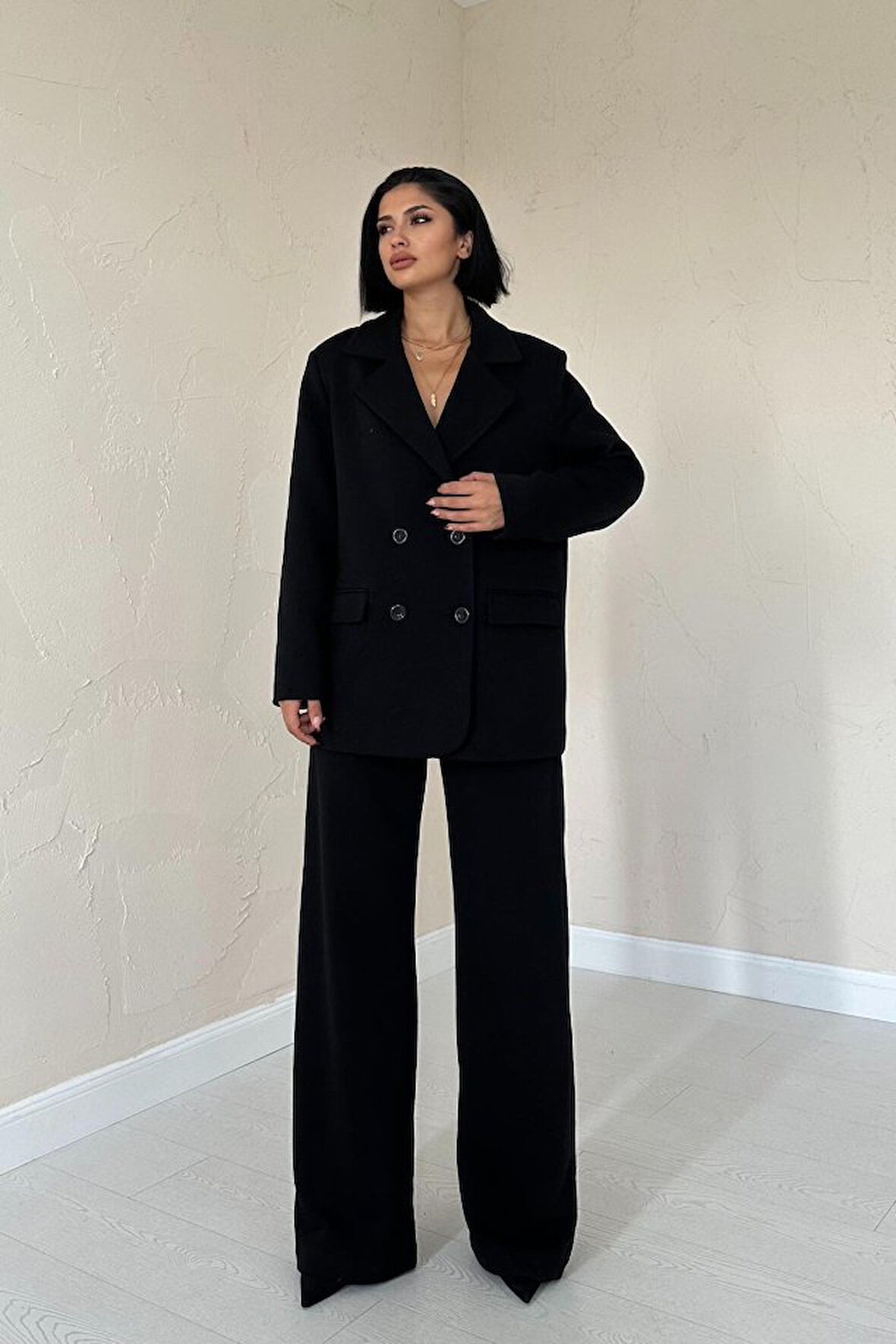 Yonca Moda Evi Siyah 3-İplik Comfort Ceket Ve Pantolon Takım