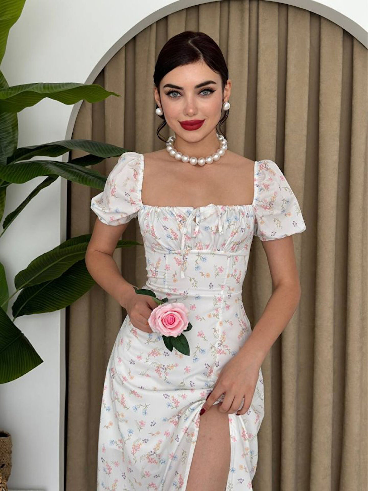 Yonca Moda Evi Zeze Balon Kol Elbise