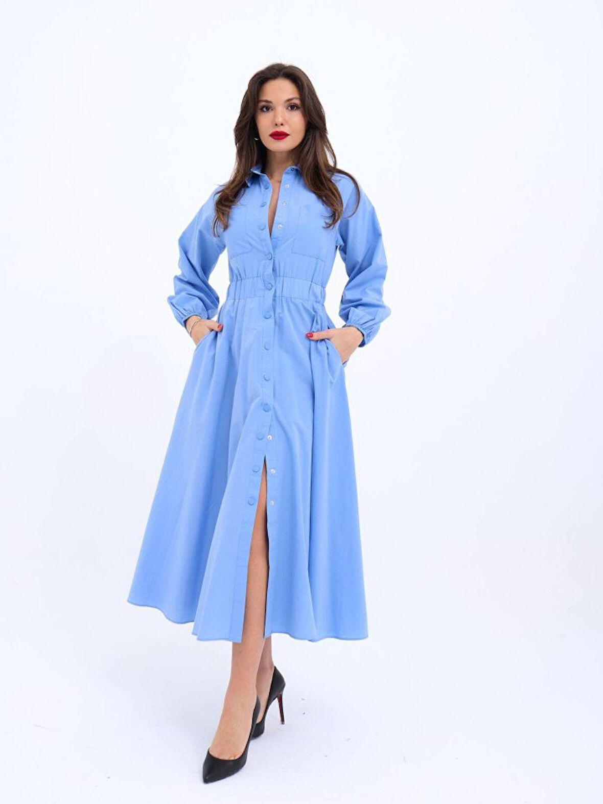 Yonca Moda Evi 5903 ELBİSE-MAVİ