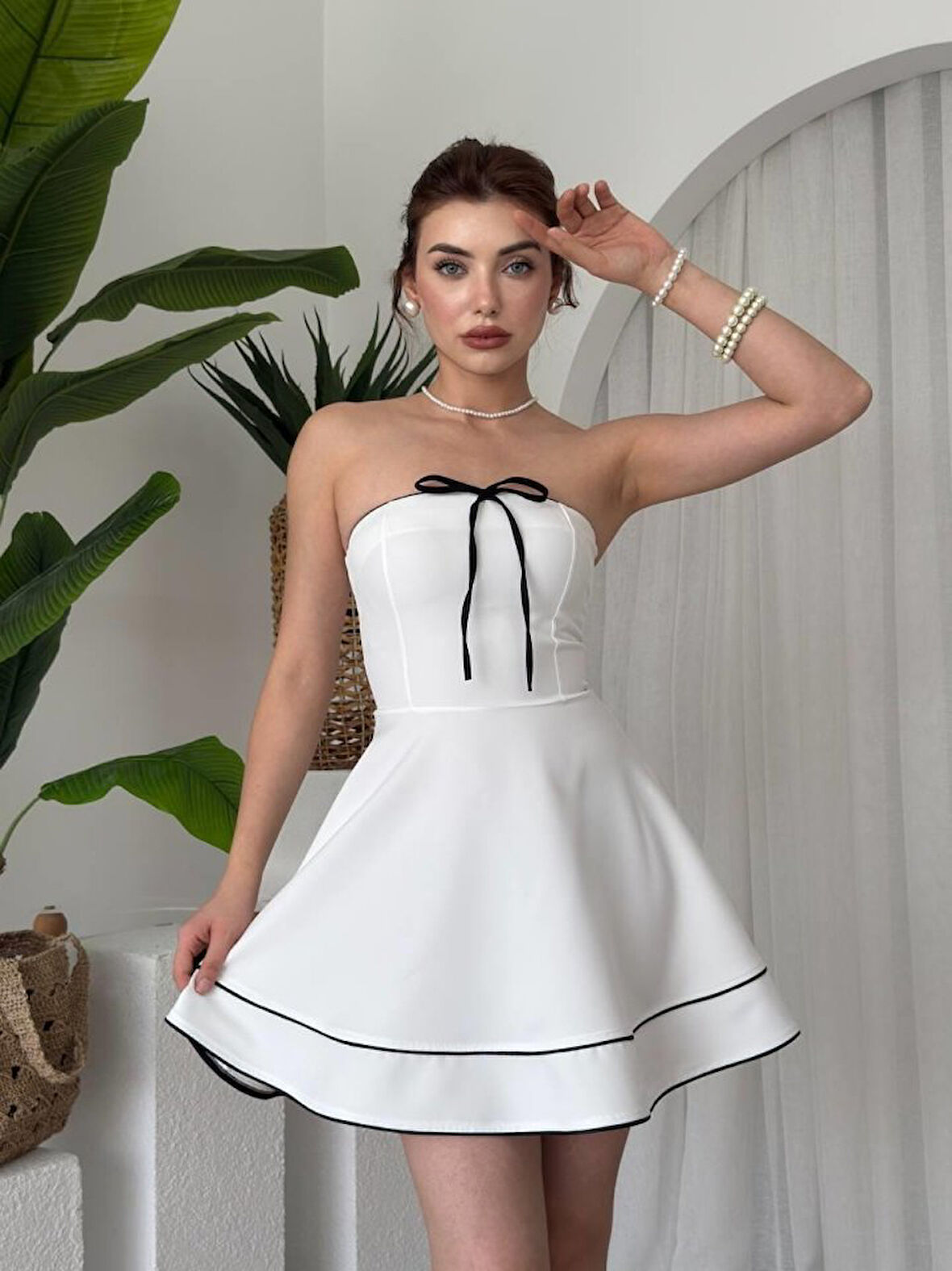 Yonca Moda Evi Yuna Straplez Elbise