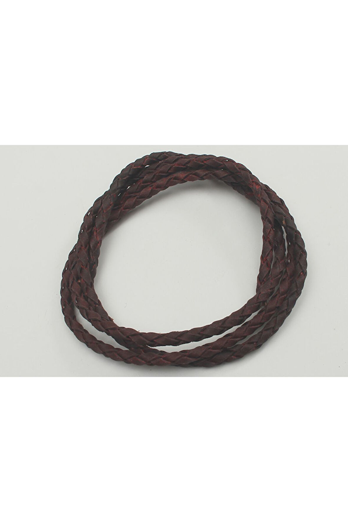 4-6 MM YUVARLAK ÖRGÜLÜ NATUREL (DOĞAL) DERİ KORDON (1 METRE)