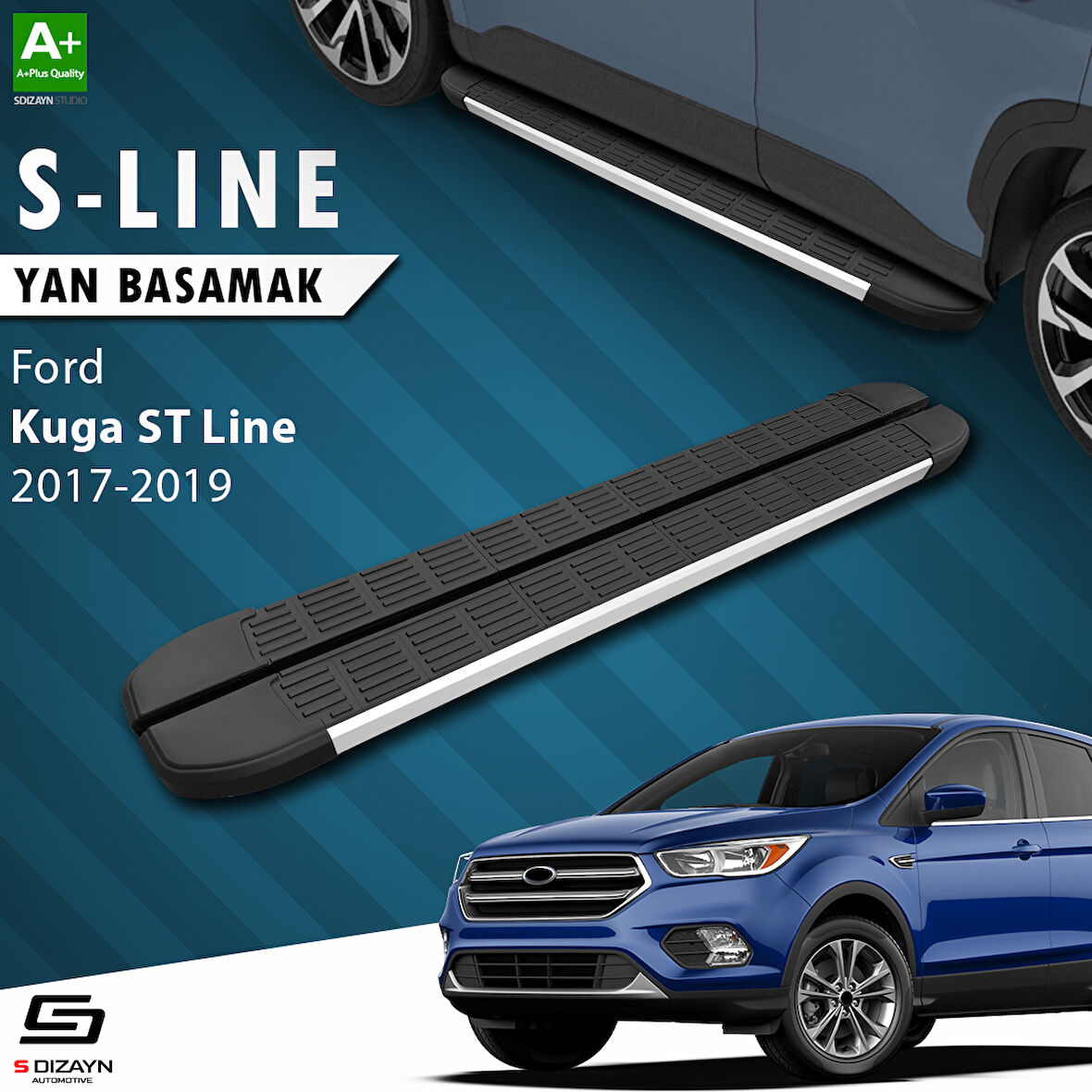 S-Dizayn Ford Kuga 2 ST-Line S-Line Aluminyum Yan Basamak 183 Cm 2017-2019 A+ Kalite