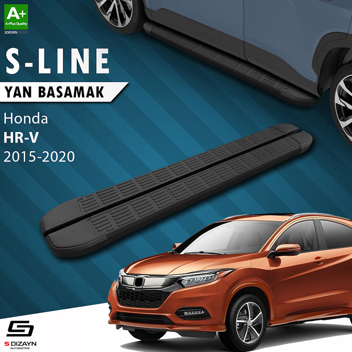 S-Dizayn Honda HR-V 2 S-Line Siyah Yan Basamak 173 Cm 2015-2020 A+ Kalite