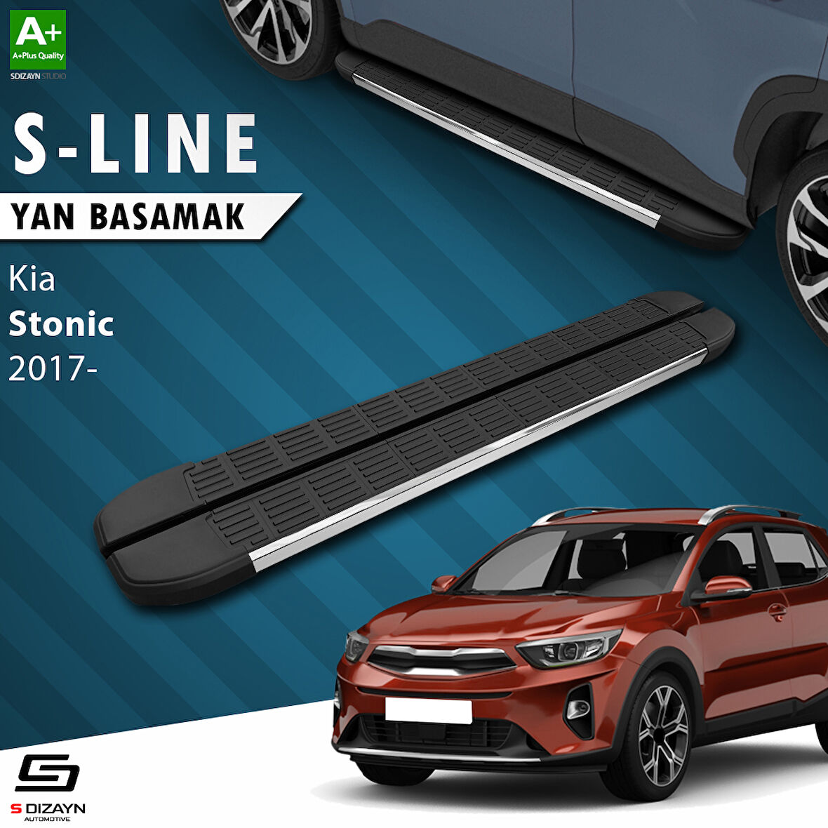 S-Dizayn Kia Stonic S-Line Krom Yan Basamak 173 Cm 2017 Üzeri A+ Kalite