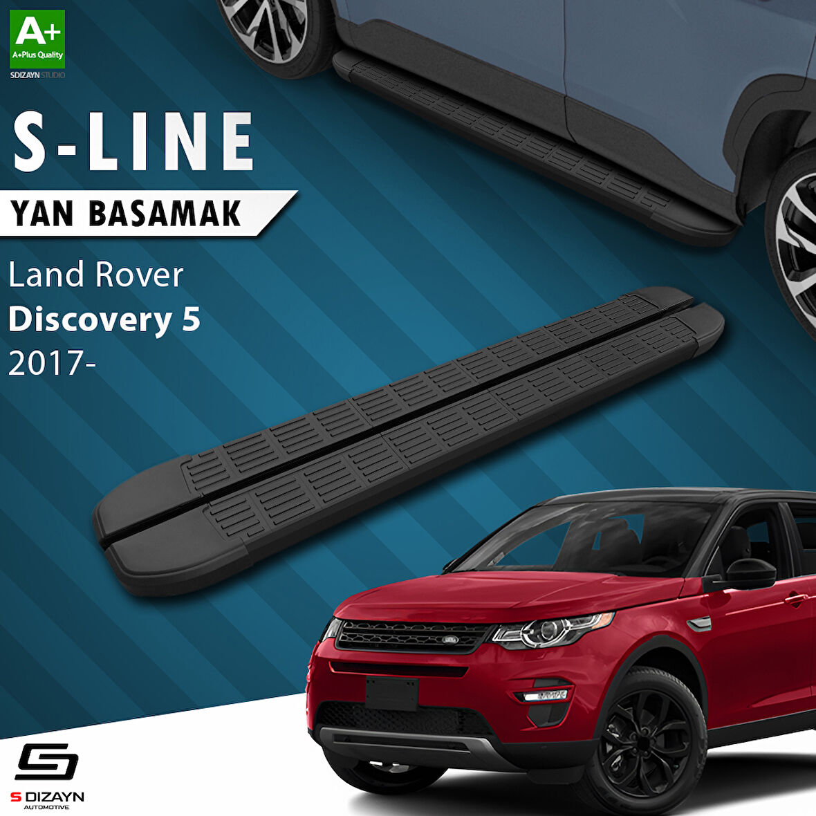 S-Dizayn Land Rover Discovery 5 S-Line Siyah Yan Basamak 193 Cm 2017 Üzeri A+ Kalite