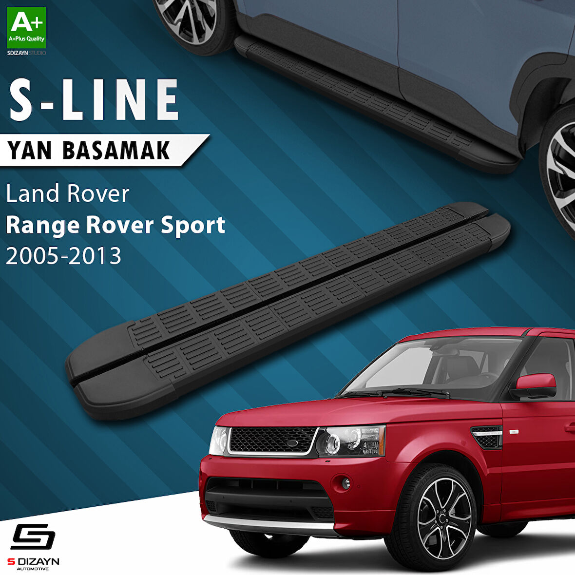 S-Dizayn Land Rover Range Rover Sport S-Line Siyah Yan Basamak 183 Cm 2005-2013 A+ Kalite