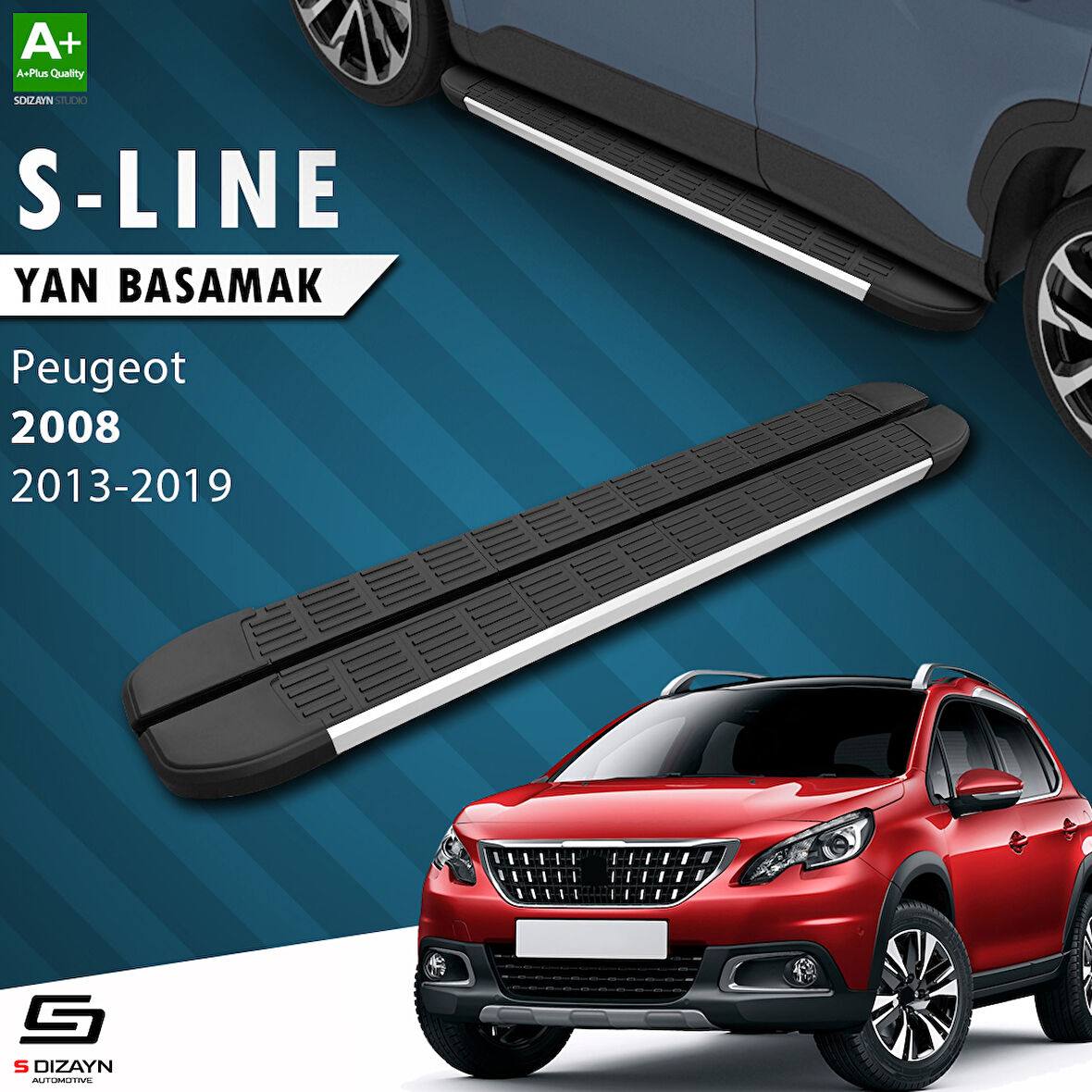 S-Dizayn Peugeot 2008 S-Line Aluminyum Yan Basamak 173 Cm 2013-2019 A+ Kalite