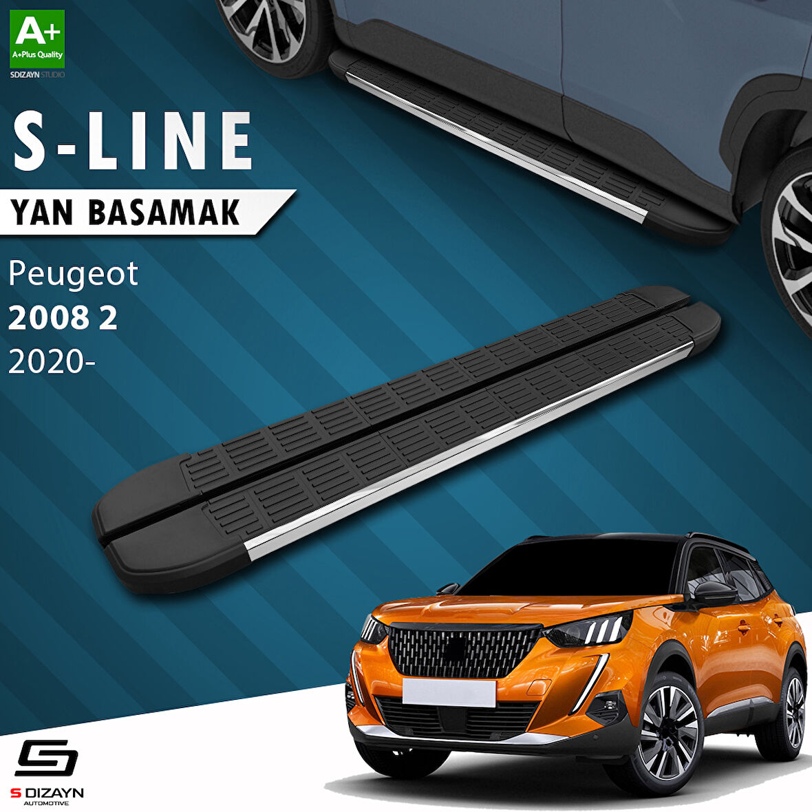 S-Dizayn Peugeot 2008 2 S-Line Krom Yan Basamak 183 Cm 2020 Üzeri A+ Kalite
