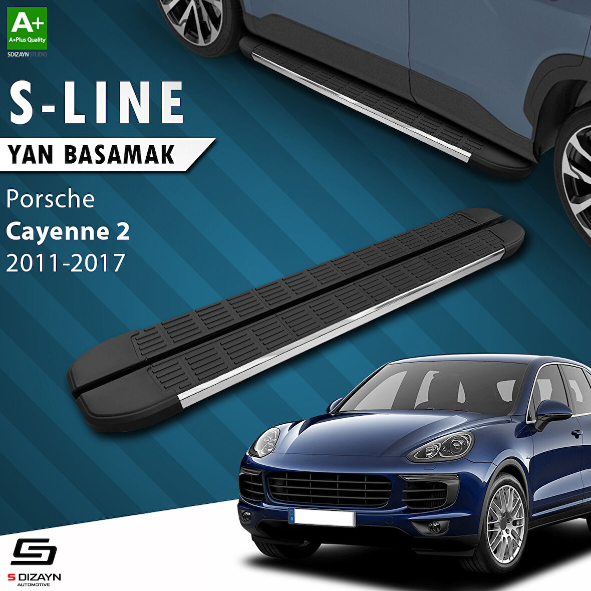 S-Dizayn Porsche Cayenne 2 S-Line Krom Yan Basamak 193 Cm 2011-2017 A+ Kalite