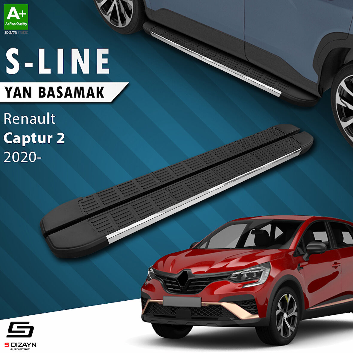 S-Dizayn Renault Captur 2 S-Line Krom Yan Basamak 183 Cm 2020 Üzeri A+ Kalite