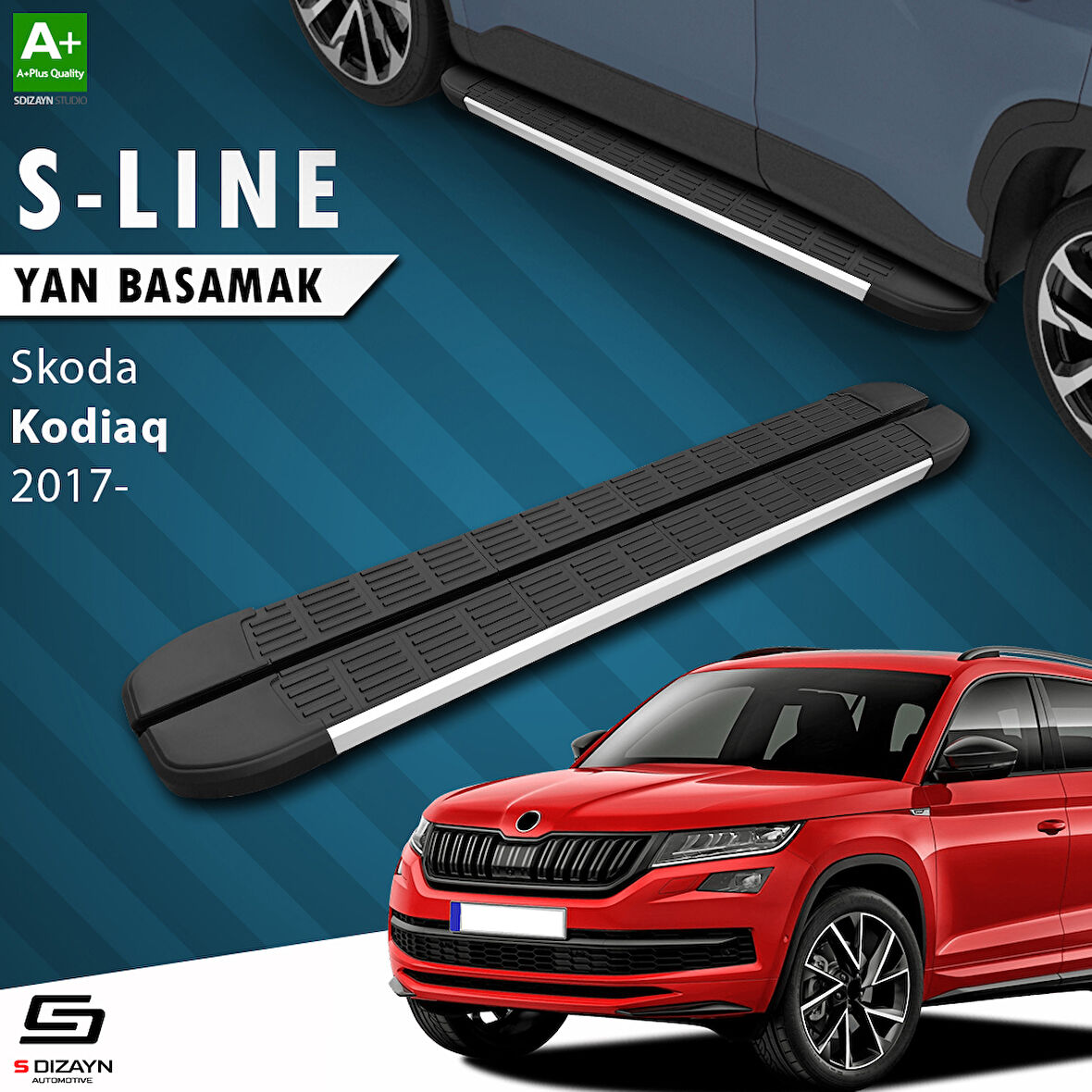 S-Dizayn Skoda Kodiaq S-Line Aluminyum Yan Basamak 193 Cm 2017-2023 A+ Kalite