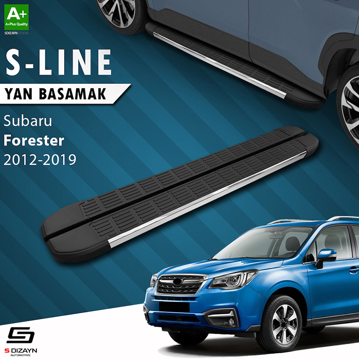 S-Dizayn Subaru Forester 4 S-Line Krom Yan Basamak 183 Cm 2012-2019 A+ Kalite