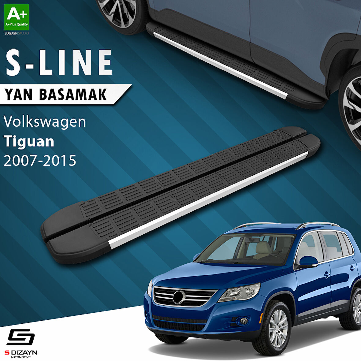 S-Dizayn VW Tiguan S-Line Aluminyum Yan Basamak 173 Cm 2007-2015 A+ Kalite