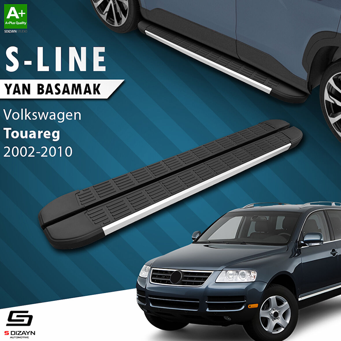 S-Dizayn VW Touareg S-Line Aluminyum Yan Basamak 193 Cm 2002-2010 A+ Kalite