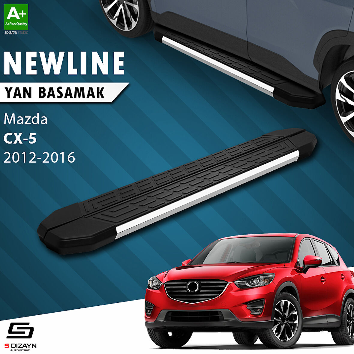 S-Dizayn Mazda CX-5 NewLine Krom Yan Basamak 183 Cm 2012-2016 A+ Kalite