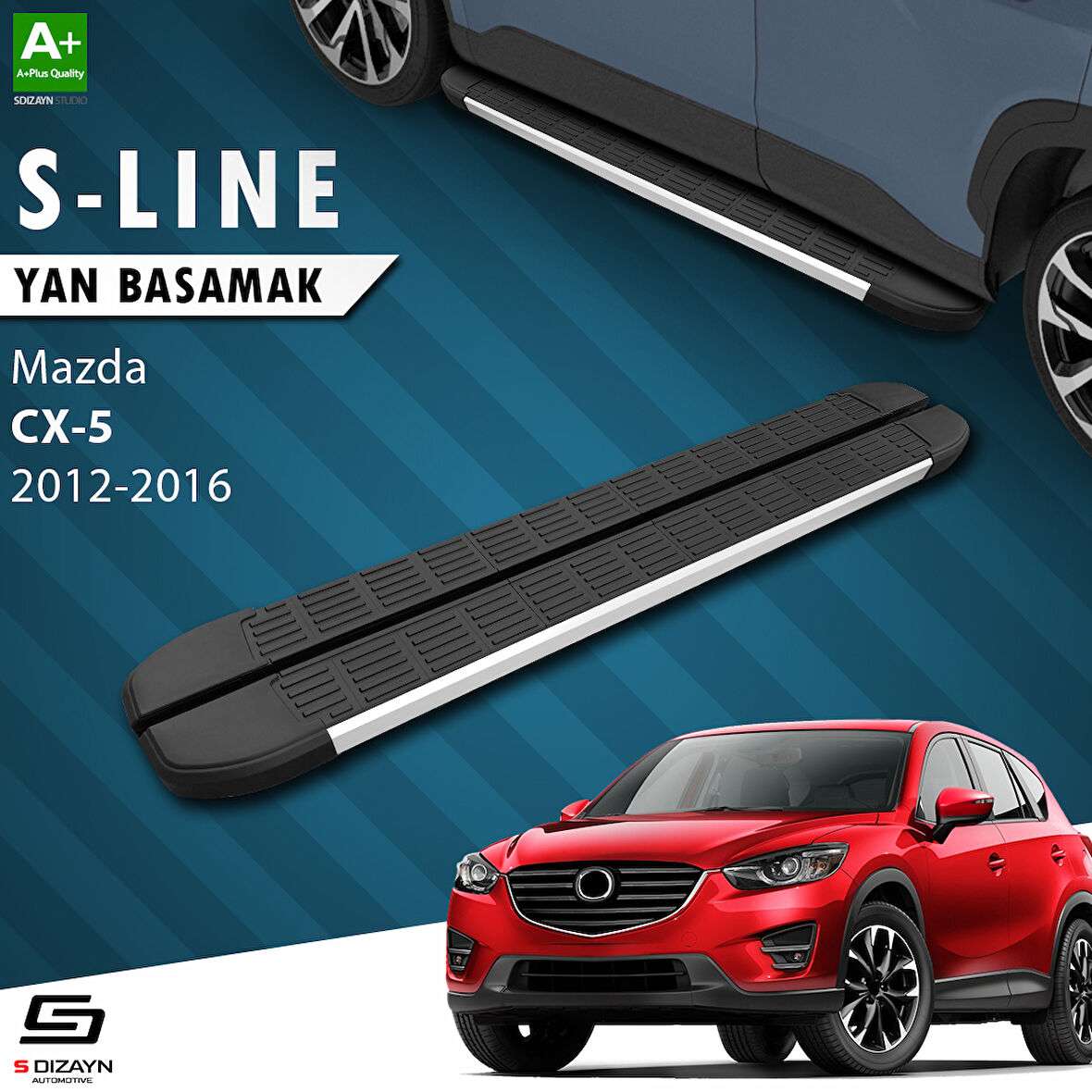 S-Dizayn Mazda CX-5 S-Line Aluminyum Yan Basamak 183 Cm 2012-2016 A+ Kalite