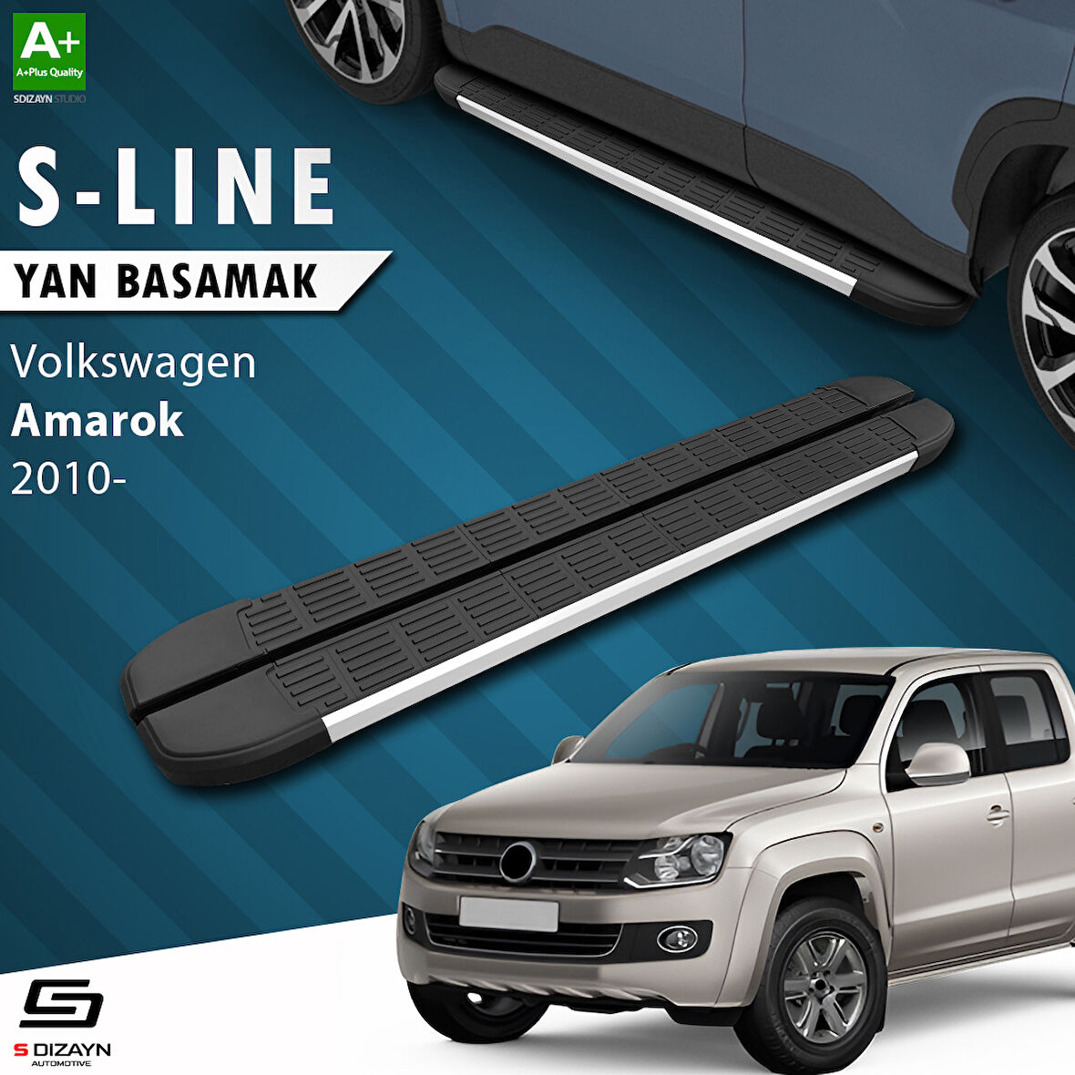 S-Dizayn VW Amarok S-Line Aluminyum Yan Basamak 203 Cm 2010-2023 A+ Kalite