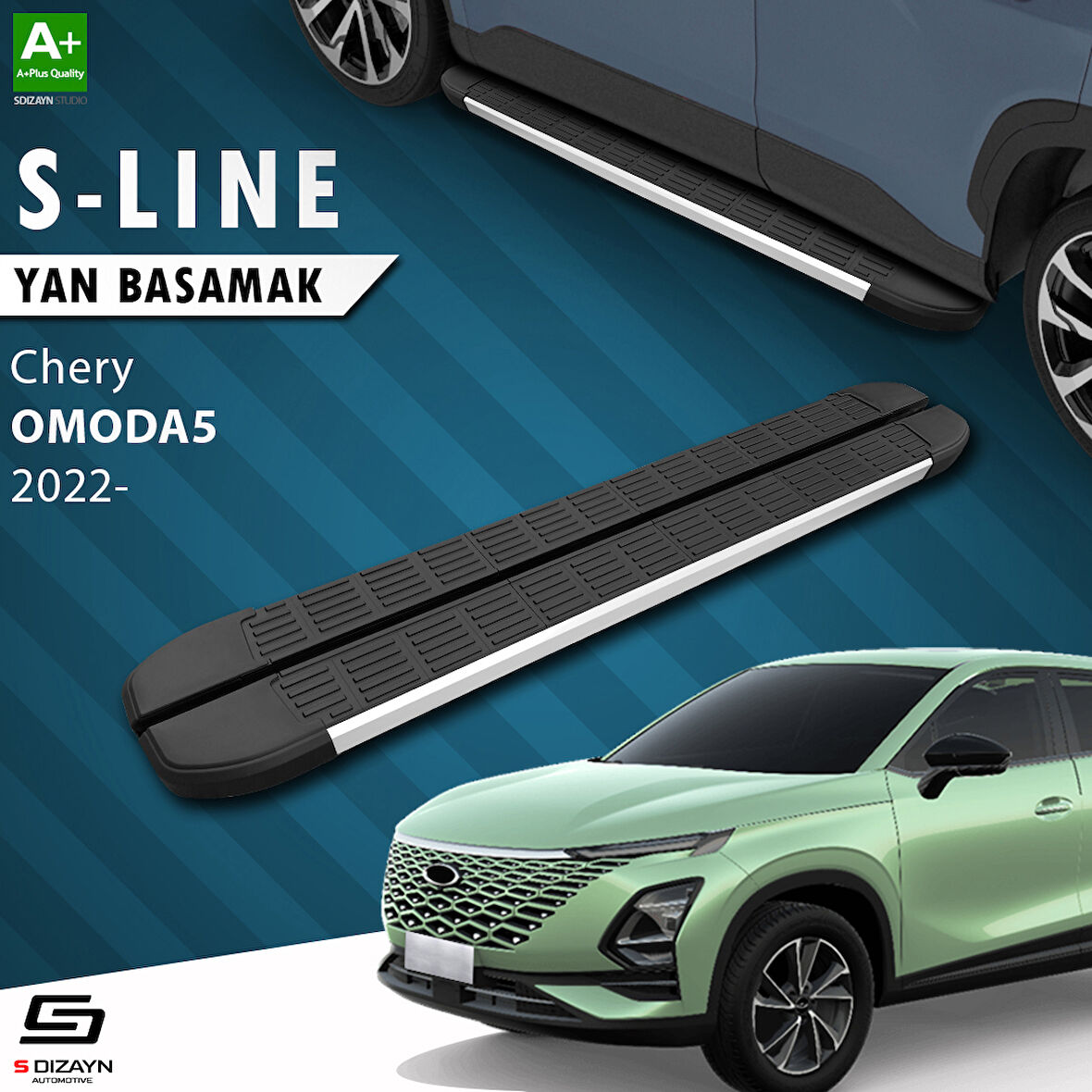 S-Dizayn Chery Omoda5 S-Line Aluminyum Yan Basamak 183 Cm 2022 Üzeri A+ Kalite