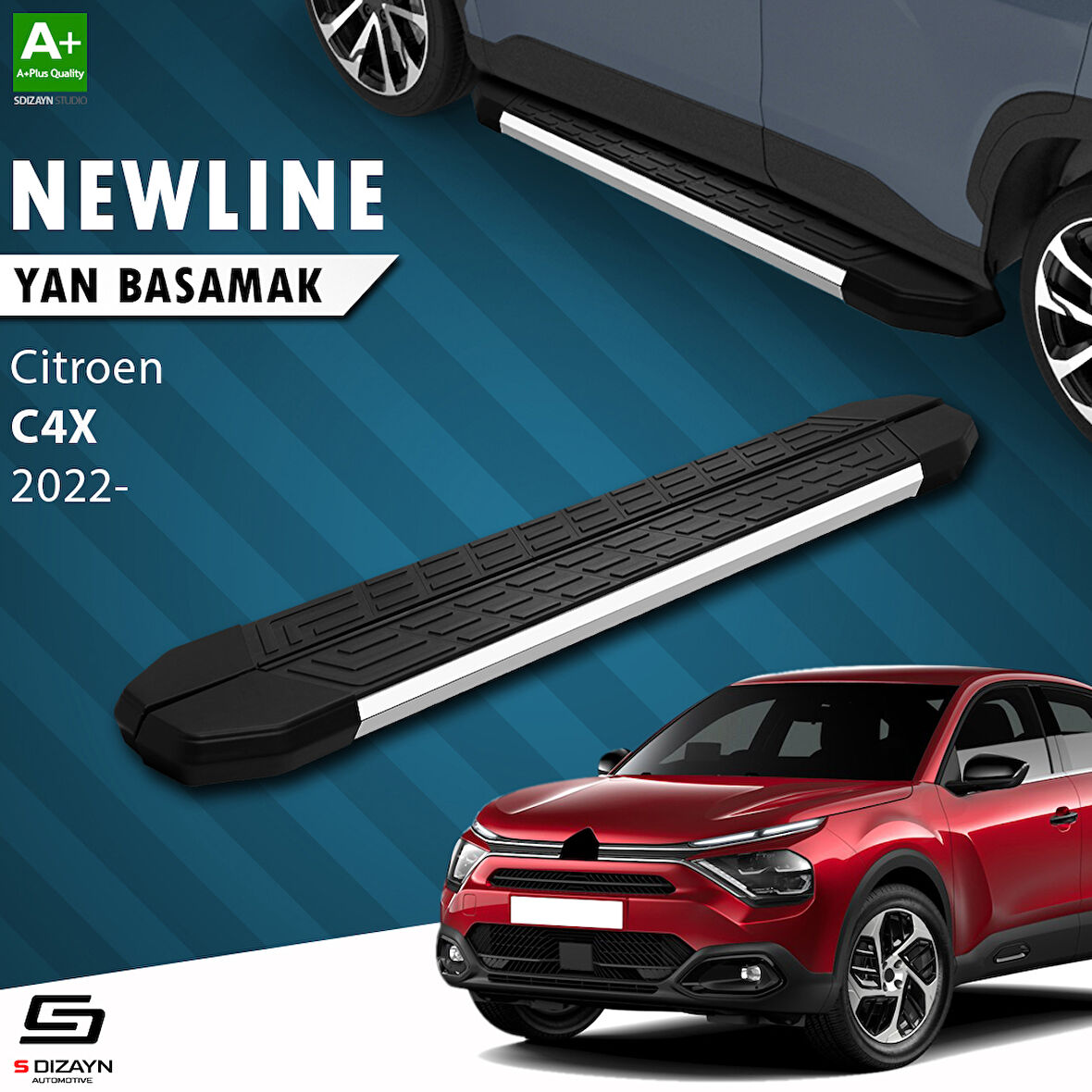 S-Dizayn Citroen C4 X NewLine Krom Yan Basamak 183 Cm 2022 Üzeri A+ Kalite