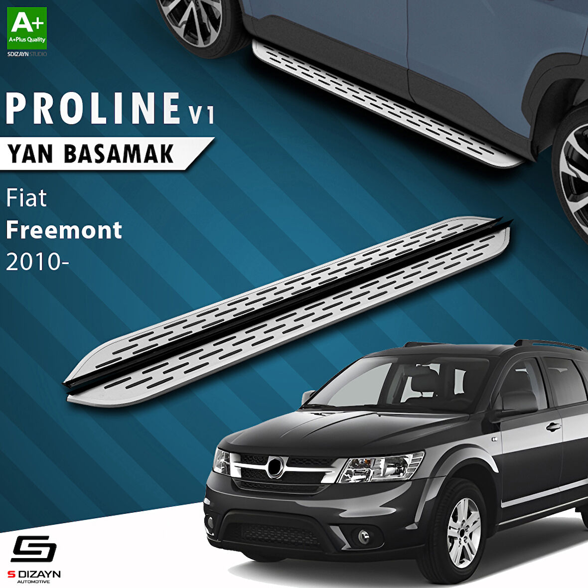 S-Dizayn Fiat Freemont OEM Still Pro V1 Aluminyum Yan Basamak 183 Cm 2010-2020 A+ Kalite