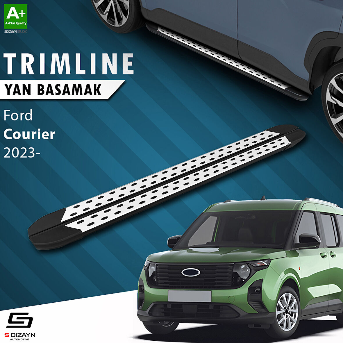 S-Dizayn Ford Courier 2 TrimLine Gri Yan Basamak 188 Cm 2023 Üzeri A+ Kalite
