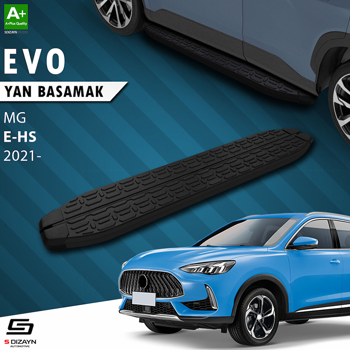 S-Dizayn MG E-HS Evo Siyah Yan Basamak 183 Cm 2021-2024 A+ Kalite