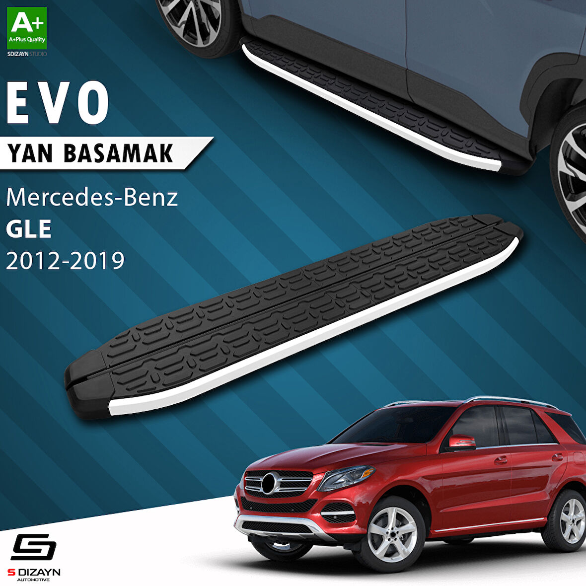 S-Dizayn Mercedes GLE W166 Evo Aluminyum Yan Basamak 193 Cm 2012-2019 A+ Kalite