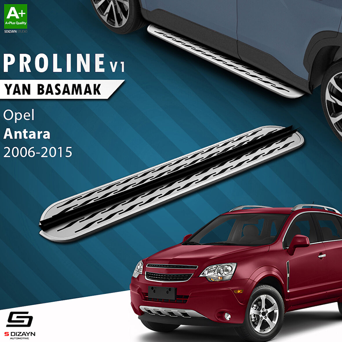 S-Dizayn Opel Antara OEM Still Pro V2 Aluminyum Yan Basamak 183 Cm 2006-2015 A+ Kalite