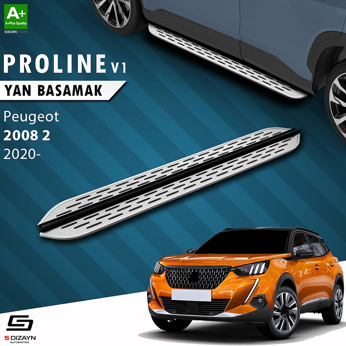 S-Dizayn Peugeot 2008 2 OEM Still Pro V1 Aluminyum Yan Basamak 183 Cm 2020 Üzeri A+ Kalite