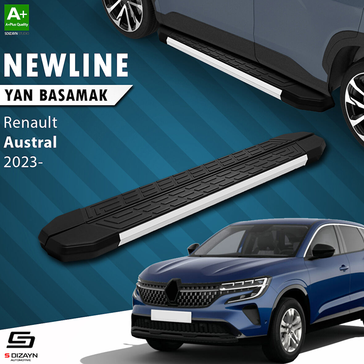 S-Dizayn Renault Austral NewLine Aluminyum Yan Basamak 183 Cm 2023 Üzeri A+ Kalite