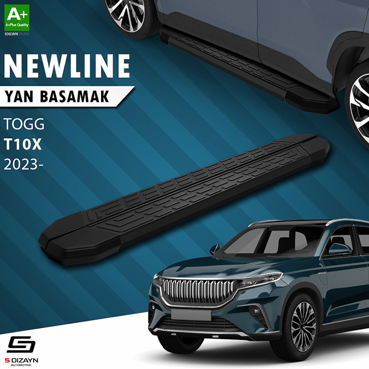 S-Dizayn TOGG T10X NewLine Siyah Yan Basamak 203 Cm 2023 Üzeri A+ Kalite