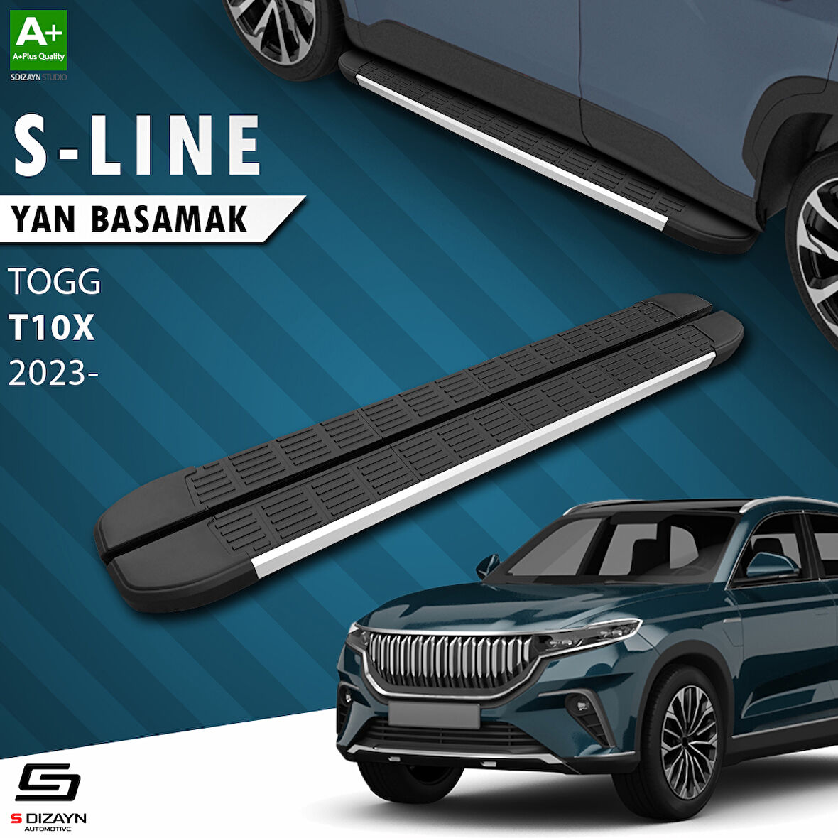 S-Dizayn TOGG T10X S-Line Aluminyum Yan Basamak 203 Cm 2023 Üzeri A+ Kalite