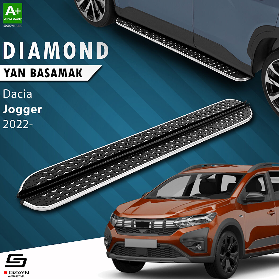 S-Dizayn Dacia Dacia Jogger Diamond Krom Yan Basamak 213 Cm 2022 Üzeri A+ Kalite