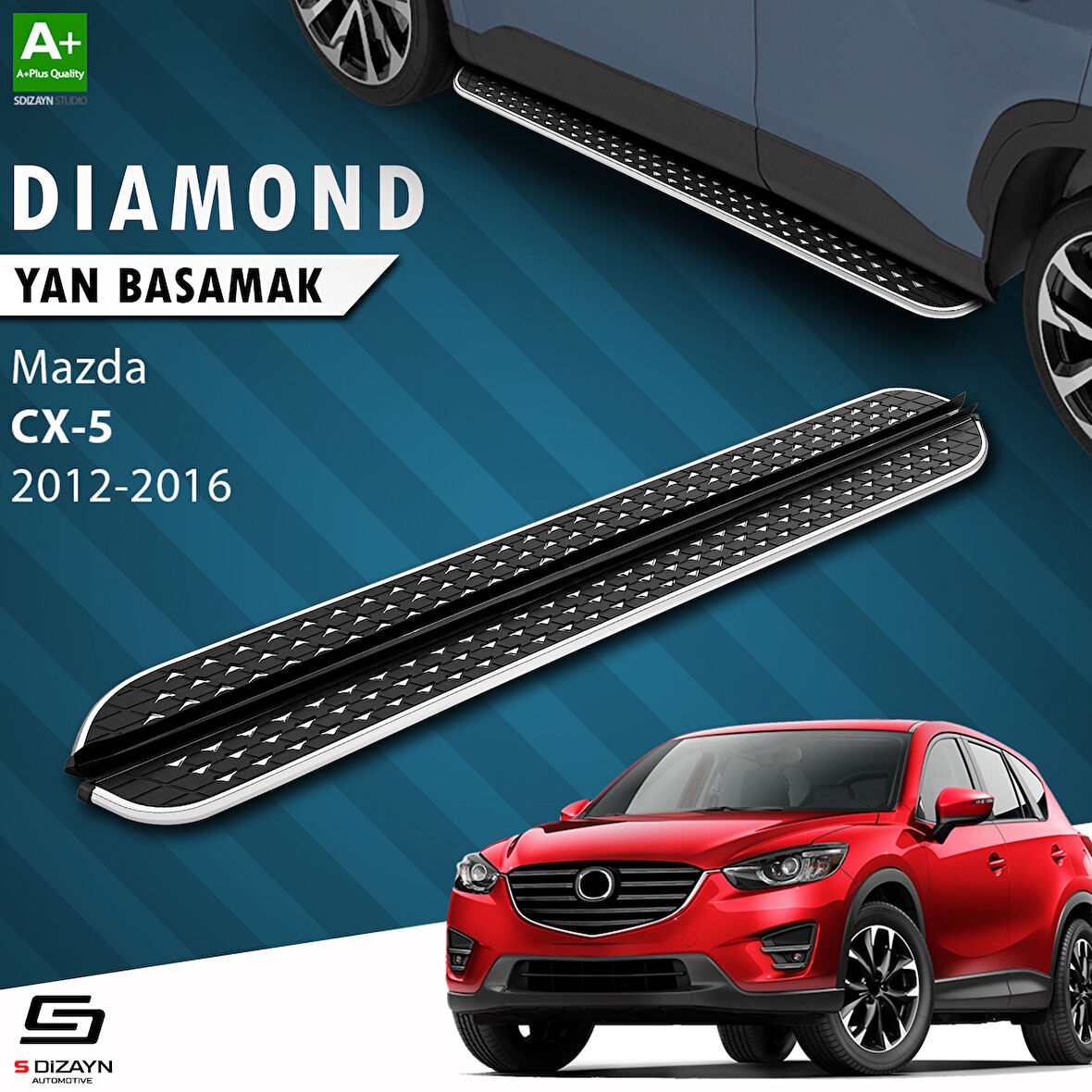 S-Dizayn Mazda CX-5 Diamond Krom Yan Basamak 183 Cm 2012-2016 A+ Kalite