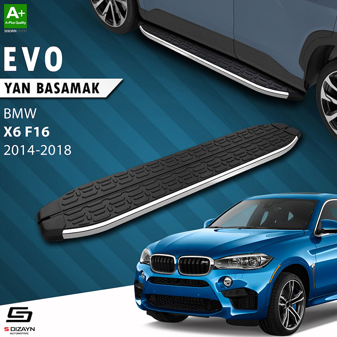 S-Dizayn Bmw X6 F16 Evo Krom Yan Basamak 193 Cm 2014-2018 A+ Kalite