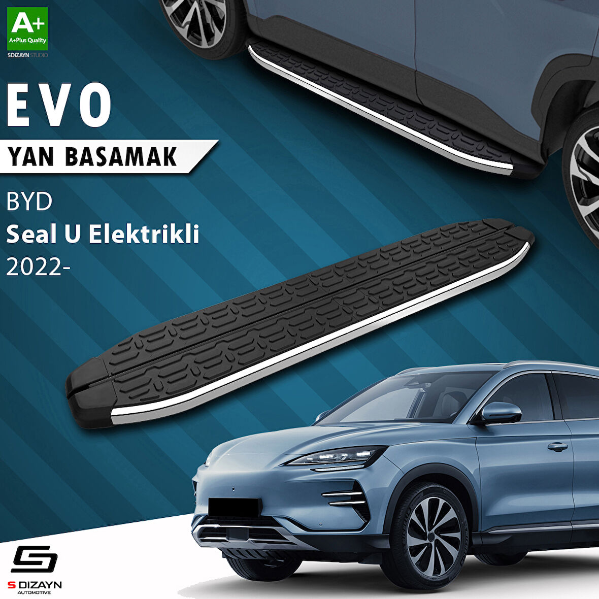 S-Dizayn BYD Seal U Elektrikli Evo Krom Yan Basamak 193 Cm 2022 Üzeri A+ Kalite