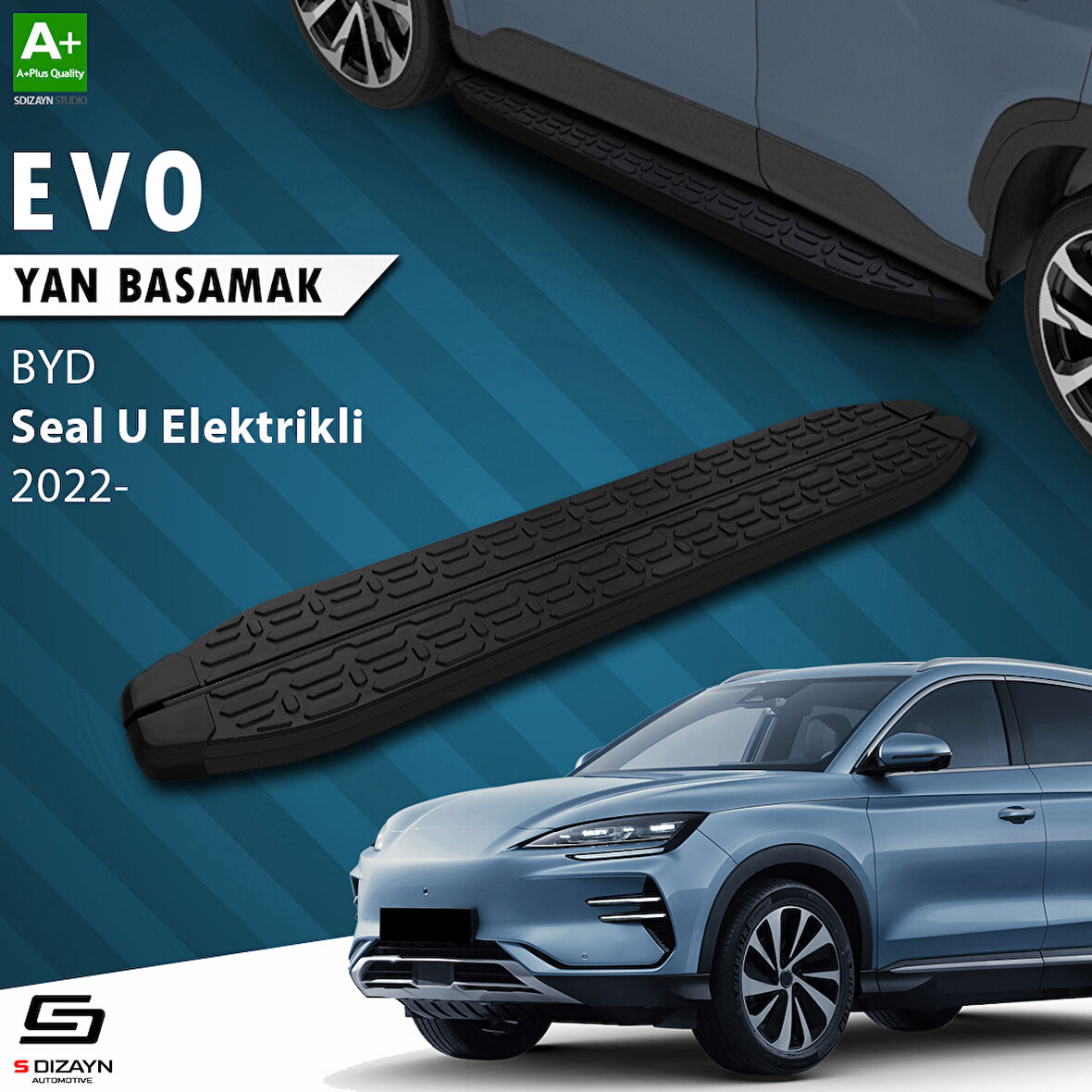 S-Dizayn BYD Seal U Elektrikli Evo Siyah Yan Basamak 193 Cm 2022 Üzeri A+ Kalite