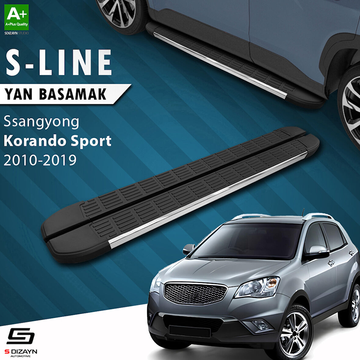 S-Dizayn Ssangyong Korando Sport S-Line Krom Yan Basamak 203 Cm 2010-2019 A+ Kalite