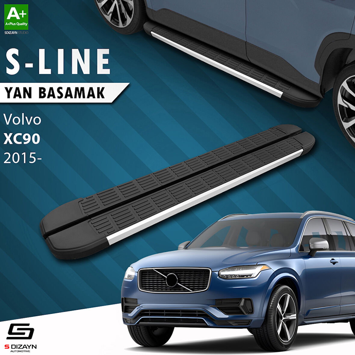 S-Dizayn Volvo XC90 2 S-Line Aluminyum Yan Basamak 193 Cm 2015 Üzeri