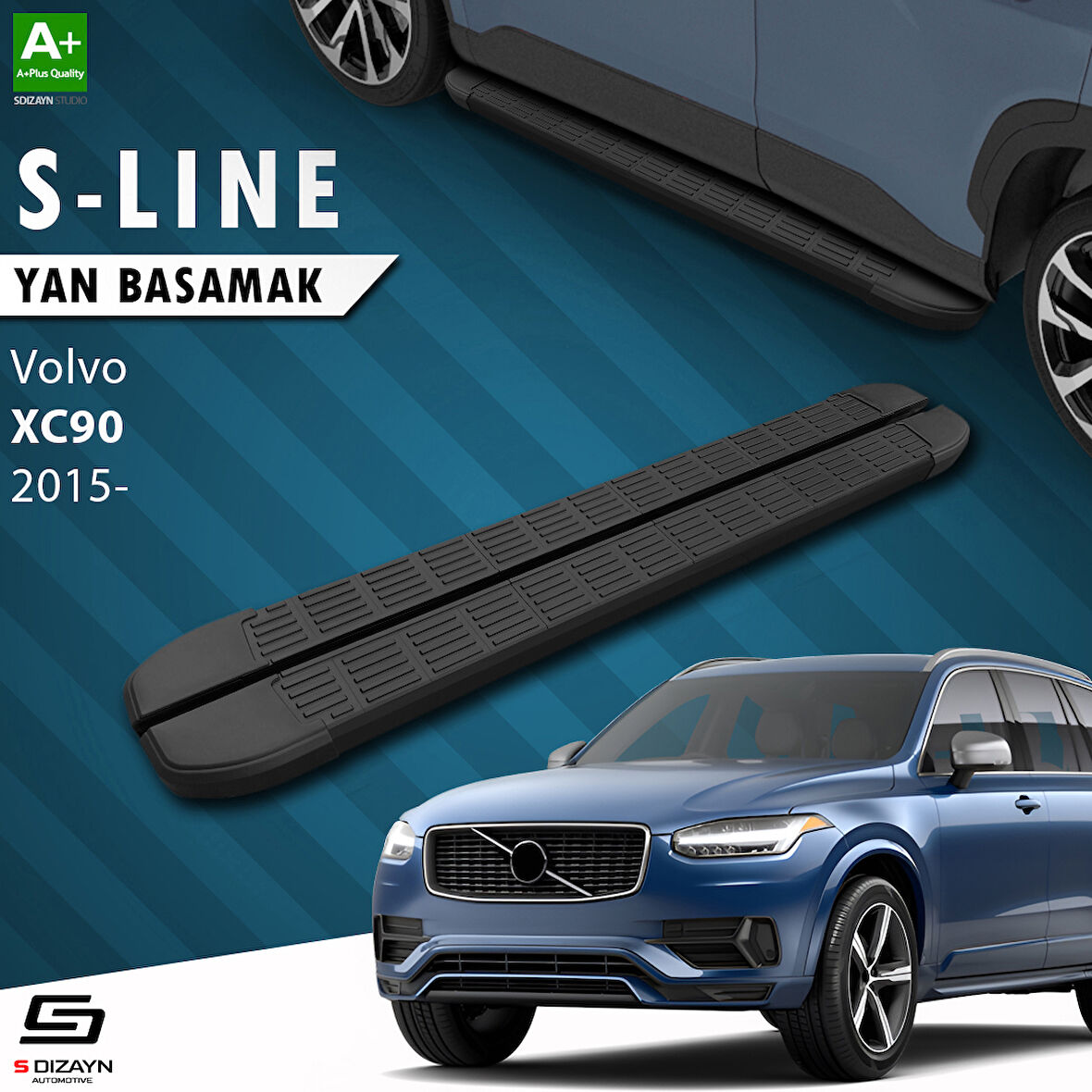 S-Dizayn Volvo XC90 2 S-Line Siyah Yan Basamak 193 Cm 2015 Üzeri