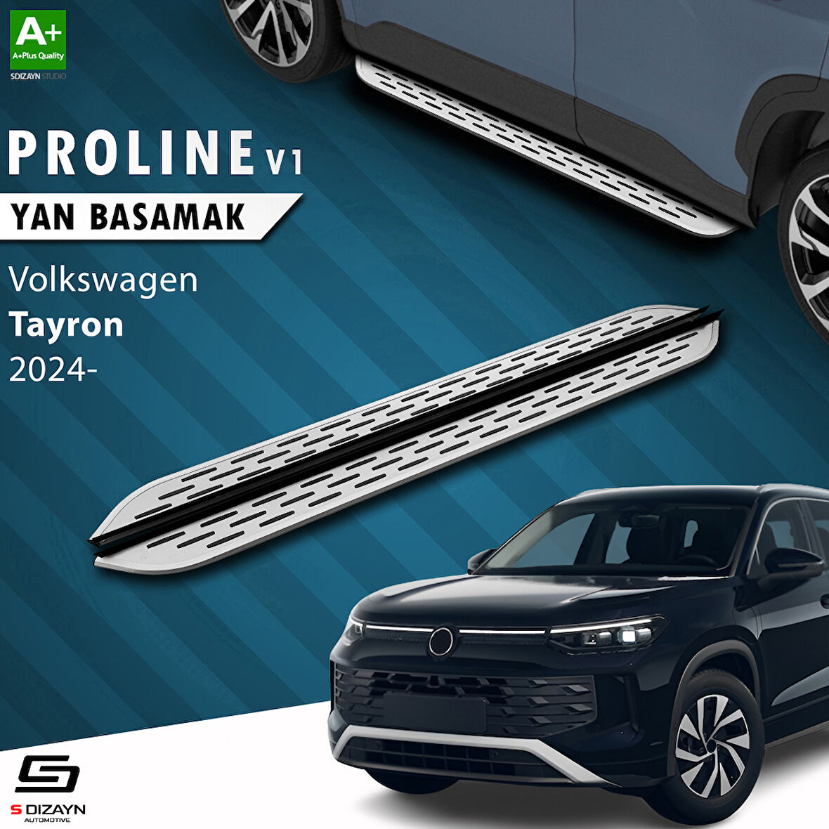 S-Dizayn VW Tayron 2 OEM Still Pro V1 Aluminyum Yan Basamak 193 Cm 2024 Üzeri A+ Kalite