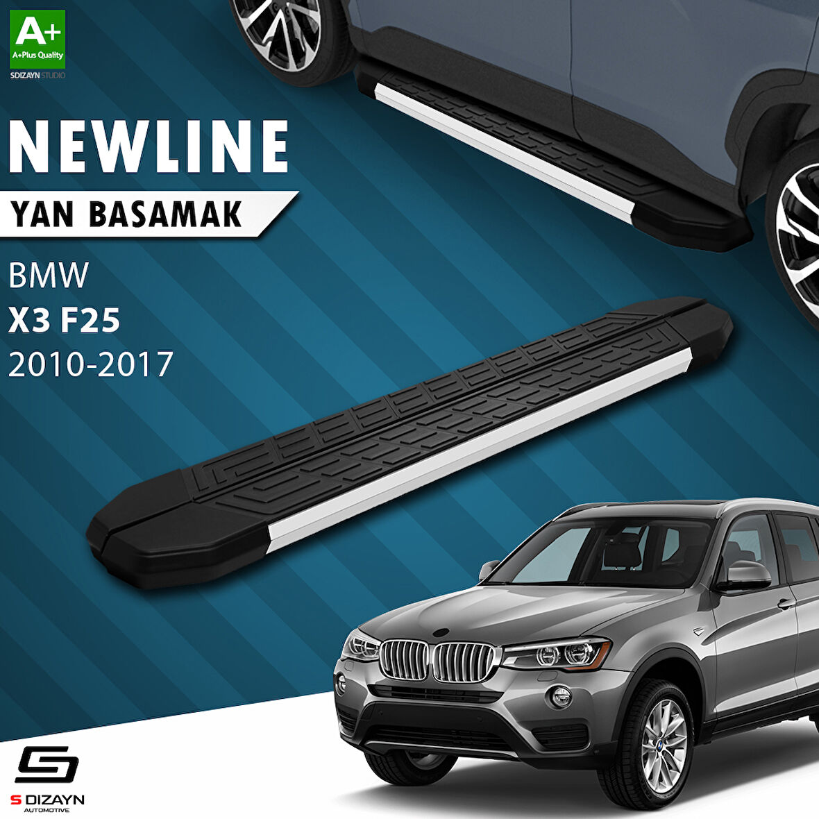 S-Dizayn Bmw X3 F25 NewLine Aluminyum Yan Basamak 193 Cm 2010-2017 A+ Kalite