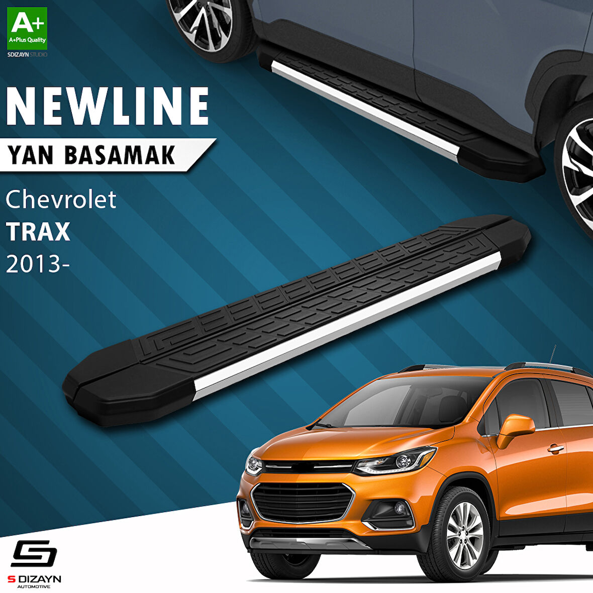 S-Dizayn Chevrolet Trax NewLine Krom Yan Basamak 163 Cm 2013-2022 A+ Kalite