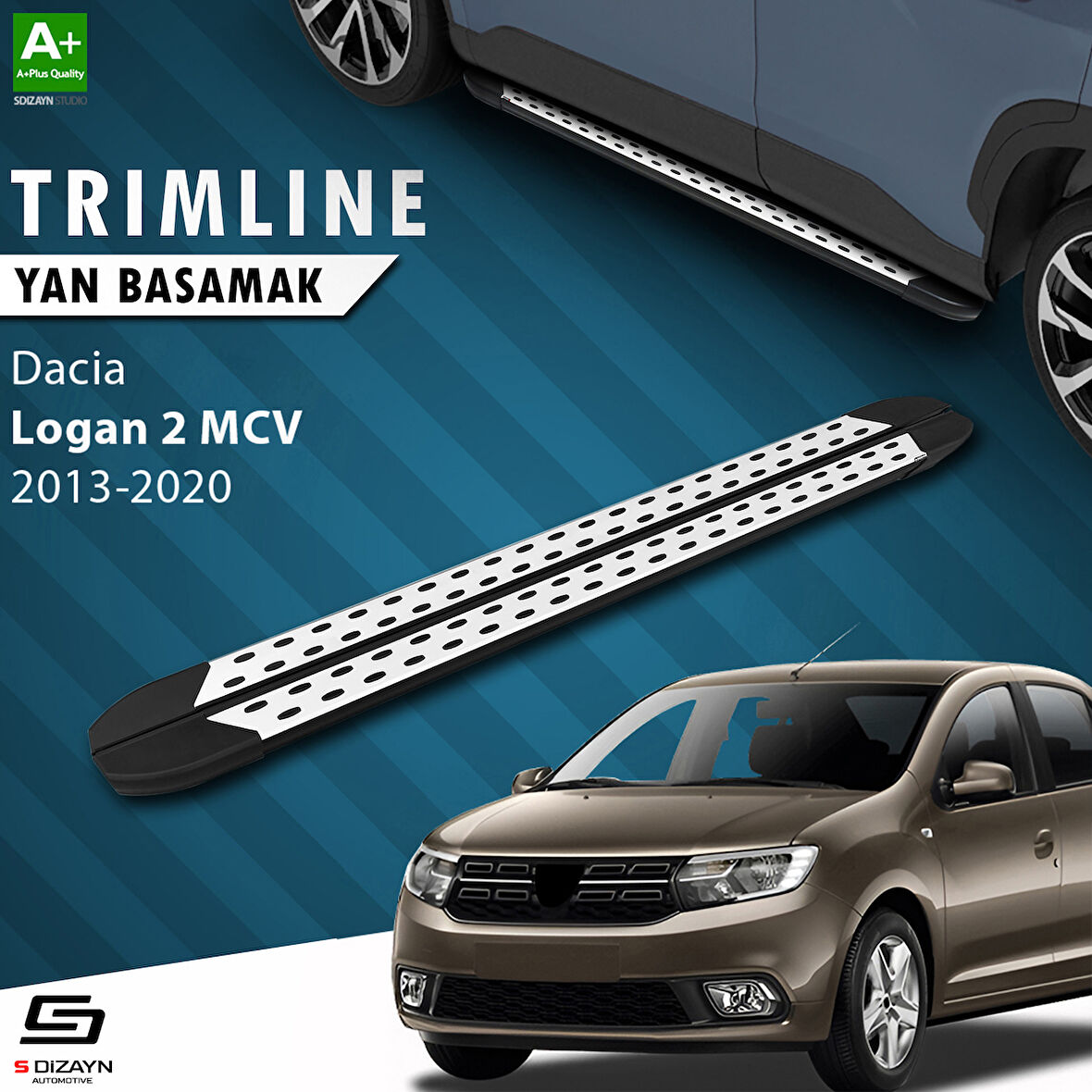 S-Dizayn Dacia Logan 2 MCV TrimLine Gri Yan Basamak 186 Cm 2013-2020 A+ Kalite