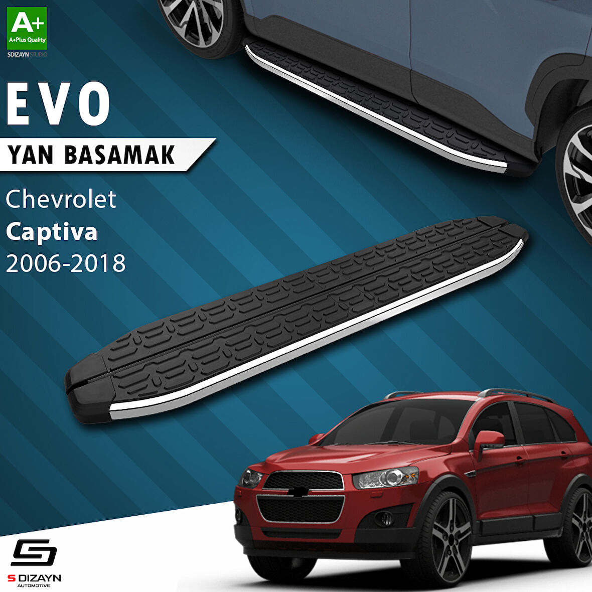 S-Dizayn Chevrolet Captiva Evo Krom Yan Basamak 183 Cm 2006-2018 A+ Kalite
