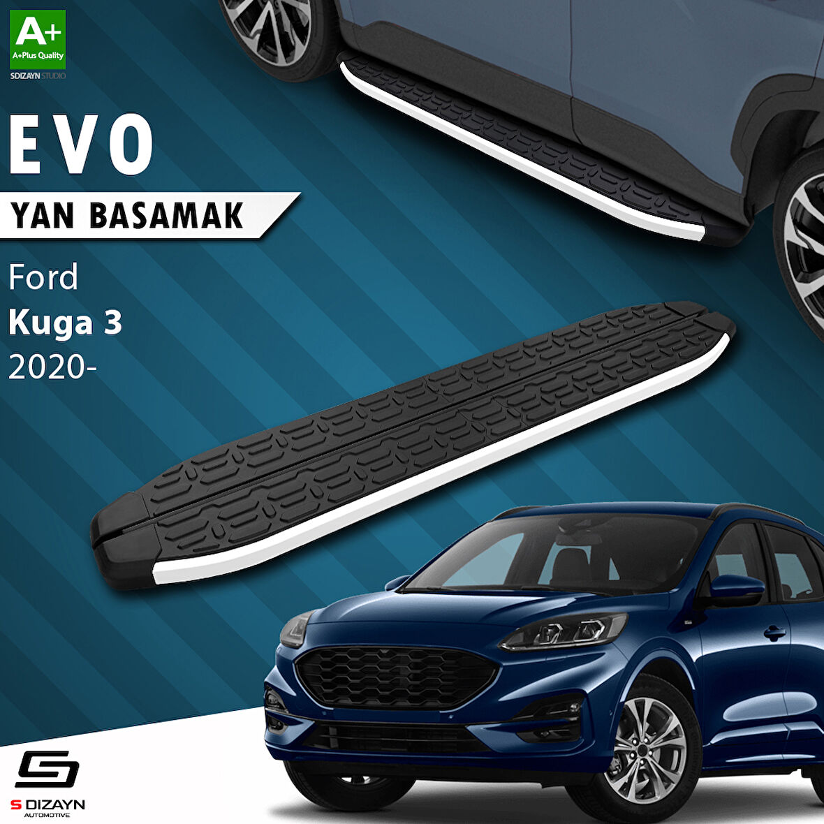 S-Dizayn Ford Kuga 3 Evo Aluminyum Yan Basamak 183 Cm 2020 Üzeri A+ Kalite