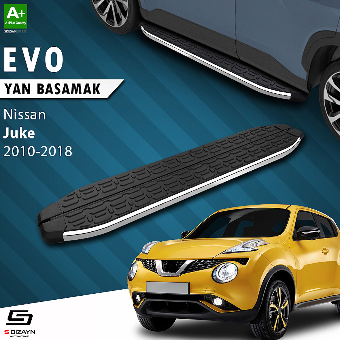 S-Dizayn Nissan Juke Evo Krom Yan Basamak 173 Cm 2010-2018 A+ Kalite